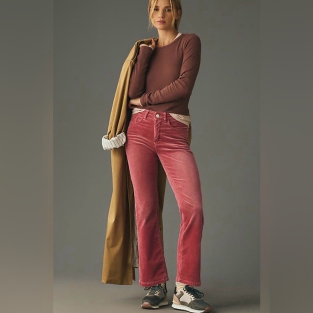 NEW Anthropologie PILCRO corduroys in Dusty Rose